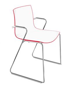 Catifa 46 Sledge Chrome|Bicoloured|Back red, seat white|With armrests