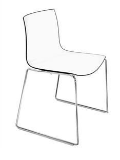 Catifa 46 Sledge Chrome|Bicoloured|Back black, seat white|Without armrests