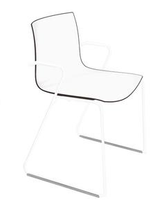 Catifa 46 Sledge White|Bicoloured|Back anthracite, seat white|With armrests