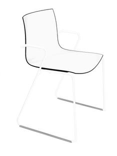 Catifa 46 Sledge White|Bicoloured|Back black, seat white|With armrests