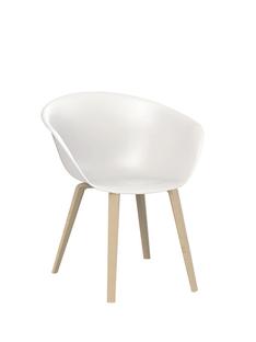 Duna 02 Wood Seat white + base natural oak