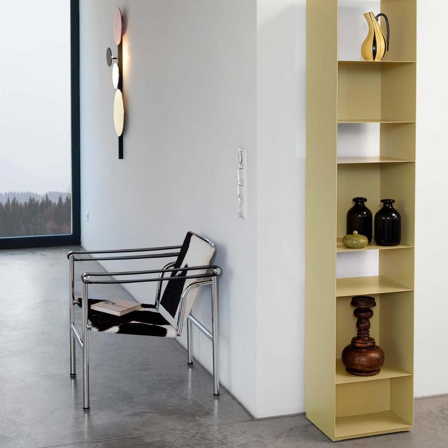 1 Fauteuil dossier basculant, Chrome-plated, Butt leather