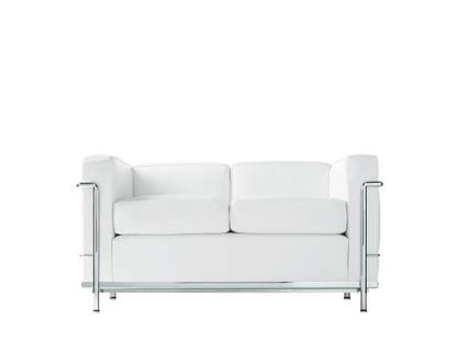 2 Fauteuil Grand Confort, petit modèle, deux/trois places Two-seater|Chrome-plated|Leather Scozia|White