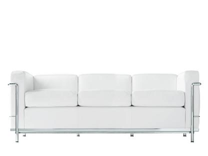 2 Fauteuil Grand Confort, petit modèle, deux/trois places Three-seater|Chrome-plated|Leather Scozia|White