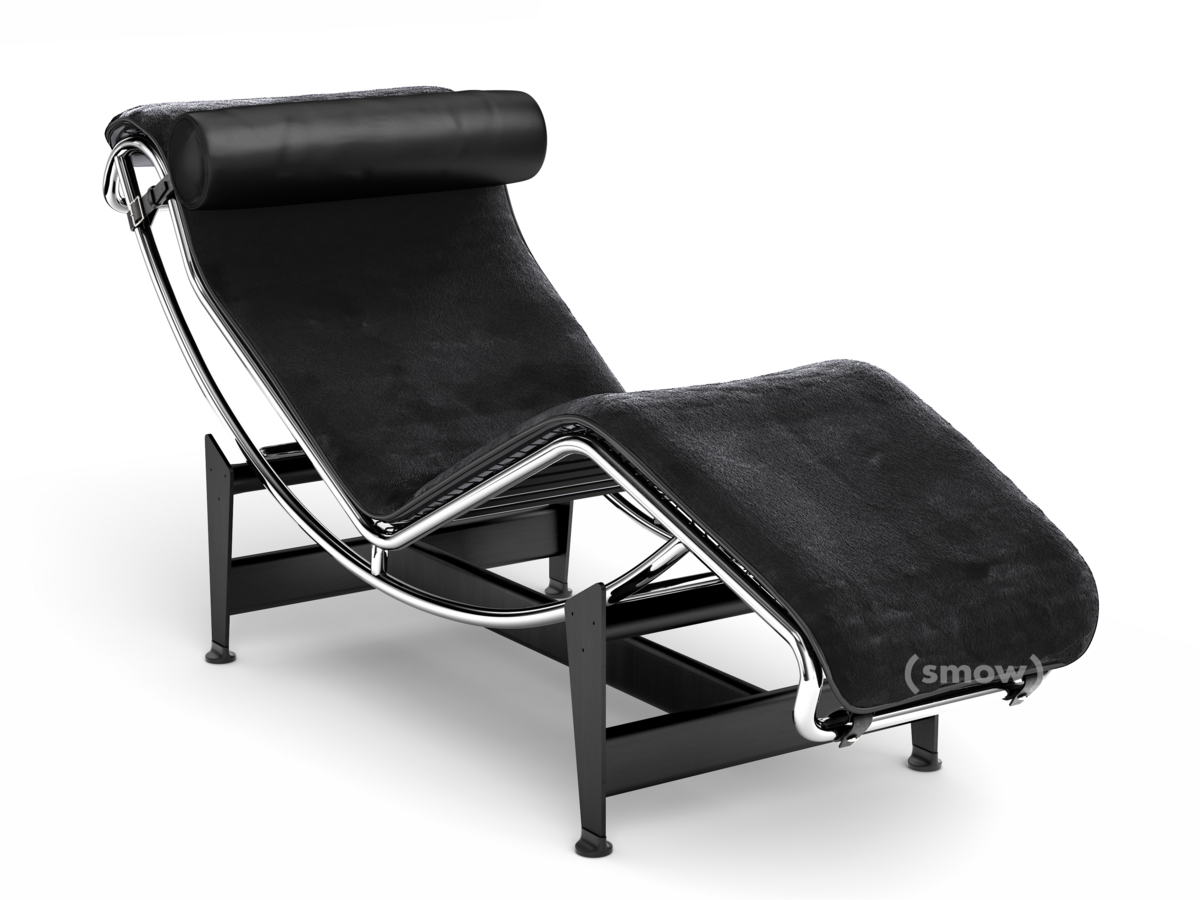opgraven verdiepen minstens Cassina LC4 Chaise Longue, Chrome-plated, Black hide by Le Corbusier,  Pierre Jeanneret, Charlotte Perriand, 1928 - Designer furniture by smow.com