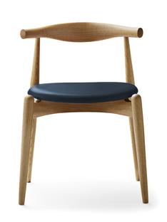 CH20 Elbow Chair Oiled oak|Leather grey blue