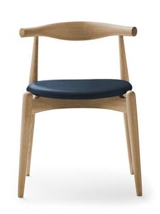 CH20 Elbow Chair Soaped oak|Leather grey blue