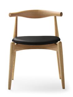 CH20 Elbow Chair Lacquered oak|Leather black