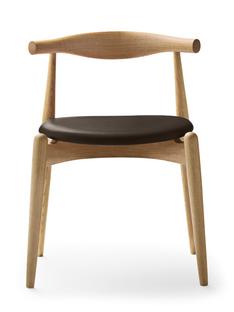 CH20 Elbow Chair Lacquered oak|Leather brown