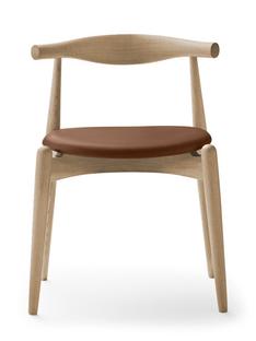CH20 Elbow Chair White oiled oak|Leather cognac