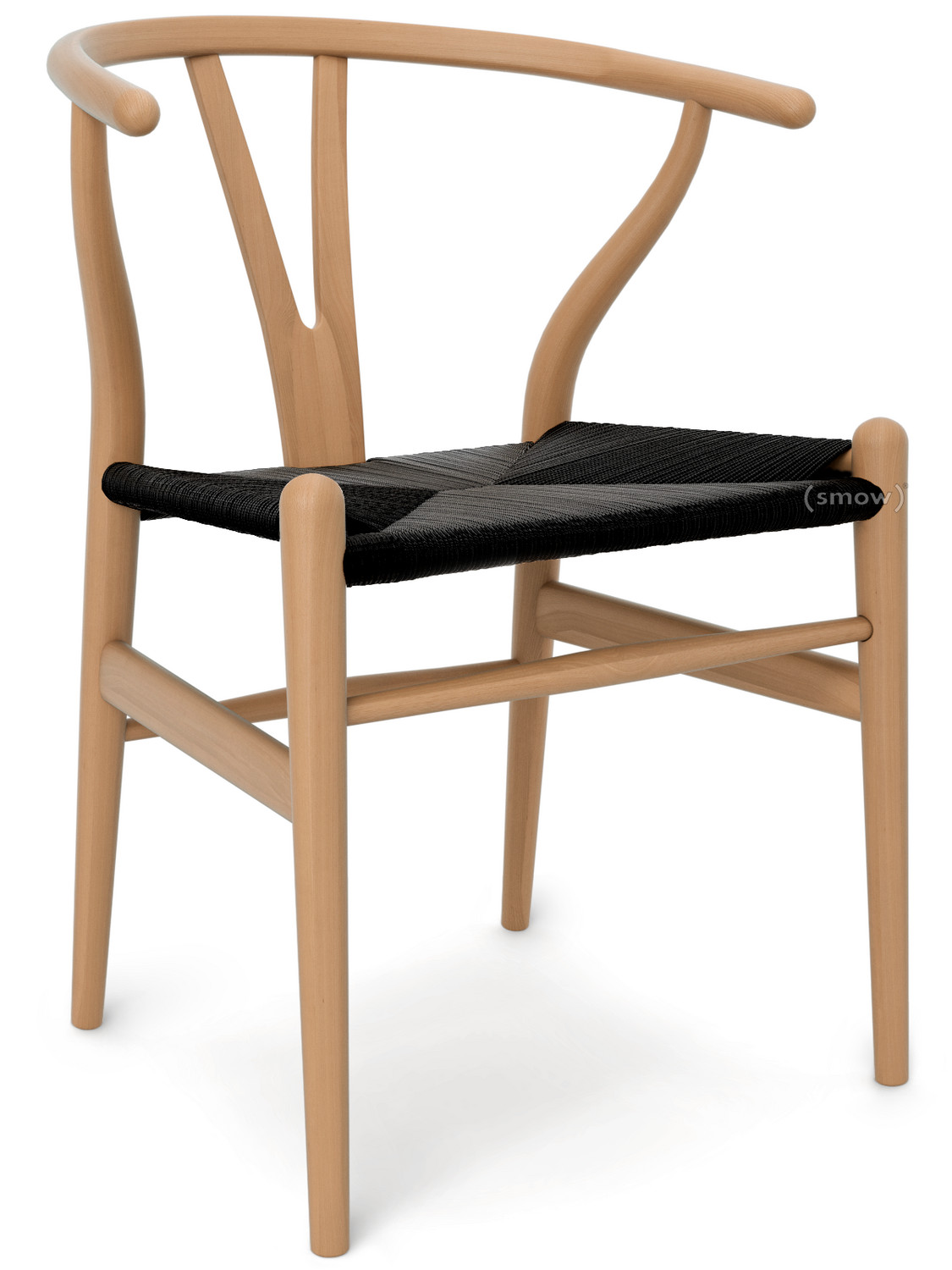 Carl Hansen Son Ch24 Wishbone Chair Oiled Beech Black Mesh By Hans J Wegner 1950 Designer Furniture By Smow Com