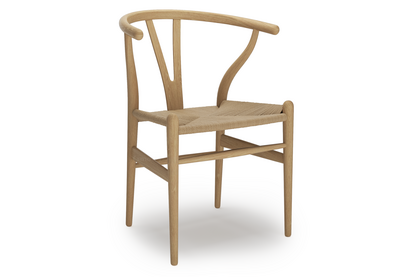 CH24 Wishbone Chair White oiled oak|Nature mesh