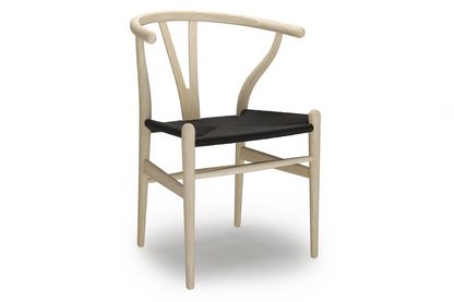 CH24 Wishbone Chair White oiled ash|Black mesh