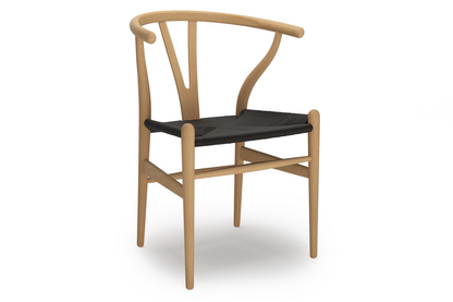 CH24 Wishbone Chair Oiled beech|Black mesh