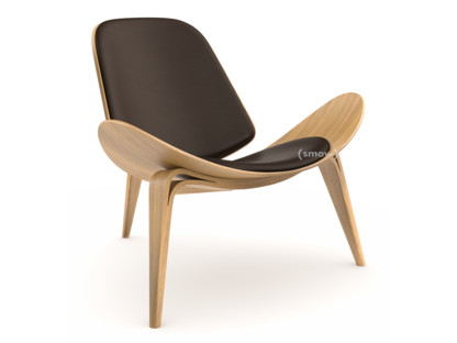 CH07 Shell Chair Lacquered oak|Leather brown