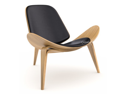 CH07 Shell Chair Lacquered oak|Leather black