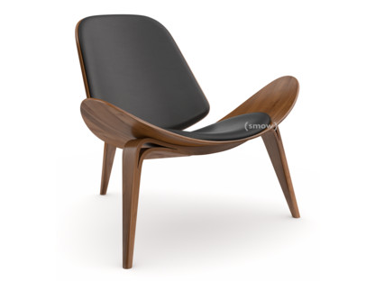 CH07 Shell Chair Lacquered walnut|Leather anthracite