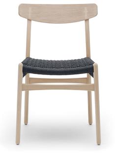 CH23 Dining Chair Soaped oak|Black mesh