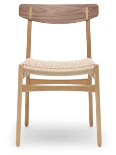 CH23 Dining Chair Oiled oak/walnut|Nature mesh