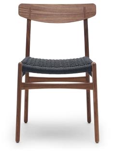 CH23 Dining Chair Oiled walnut|Black mesh