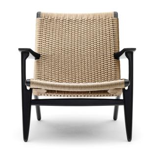 CH25 Lounge Chair Black lacquered oak|Natural