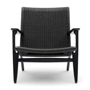 CH25 Lounge Chair Black lacquered oak|Black