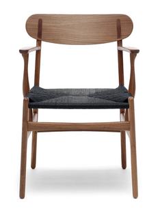 CH26 Dining Chair Lacquered walnut|Black