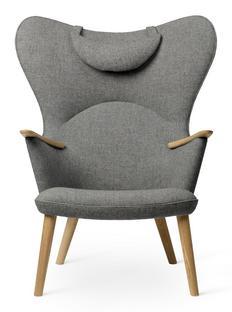 CH78 Mama Bear Chair Fiord - grey|Soaped oak|With neck pillow