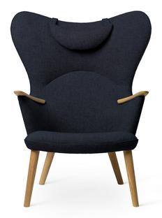 CH78 Mama Bear Chair Fiord - blue |Oiled oak|With neck pillow