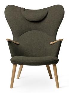 CH78 Mama Bear Chair Fiord - green|Soaped oak|With neck pillow