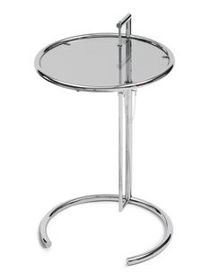 Adjustable Table E 1027 Smoked glass grey
