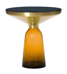 Bell Side Table Brass with clear varnish|Amber orange