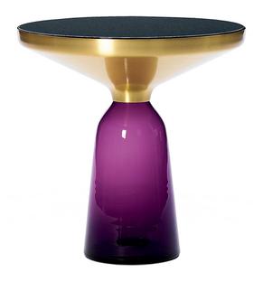 Bell Side Table Brass with clear varnish|Amethyst violet