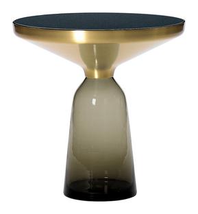 Bell Side Table Brass with clear varnish|Quartz grey