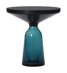Bell Side Table Black burnished steel, clear varnish|Montana blue