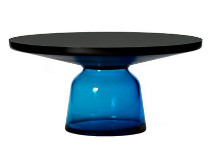 Bell Coffee Table Black burnished steel, clear varnish|Sapphire blue