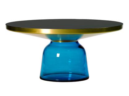 Bell Coffee Table Brass with clear varnish|Sapphire blue