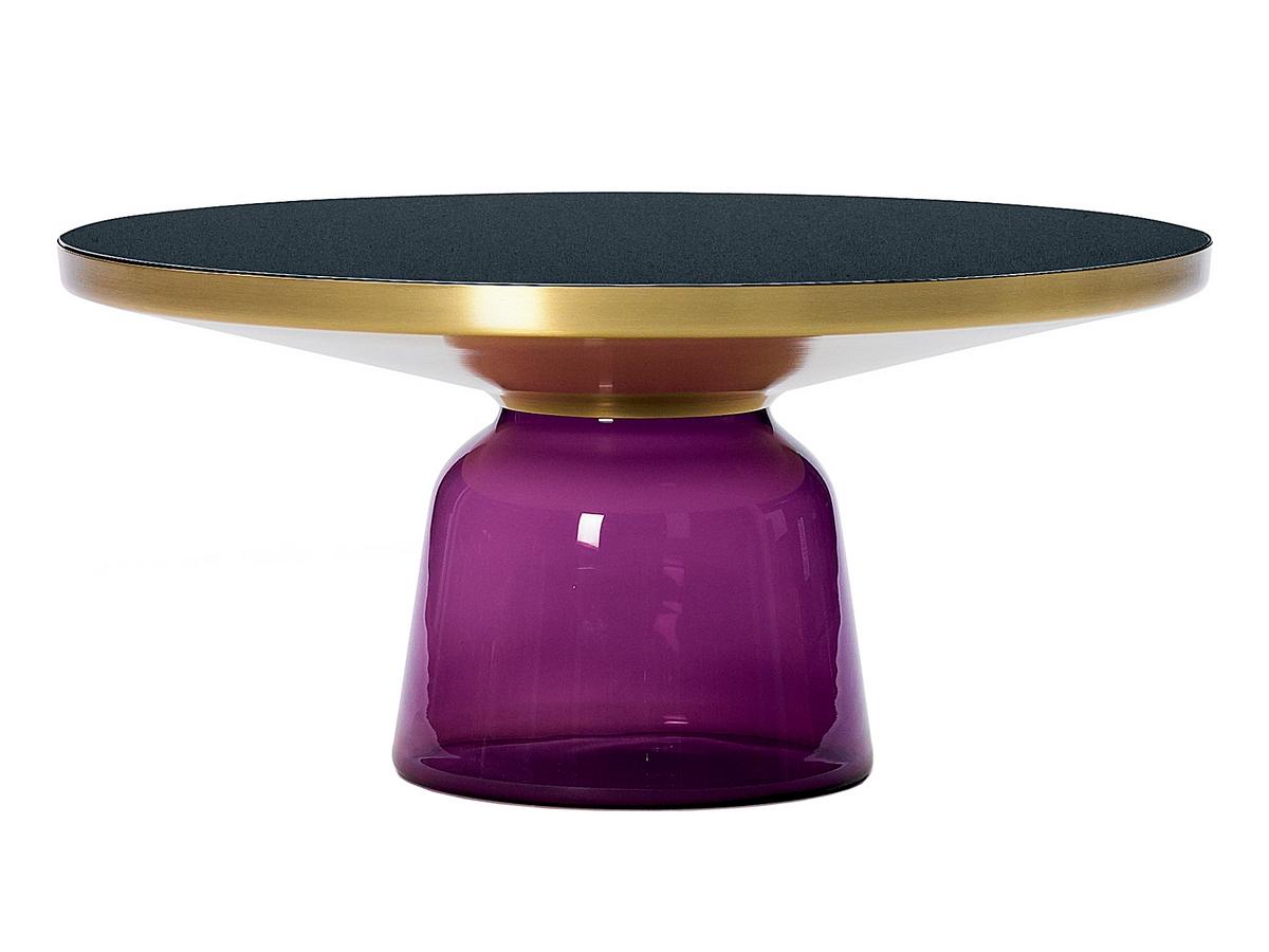 Purple glass coffee shop table