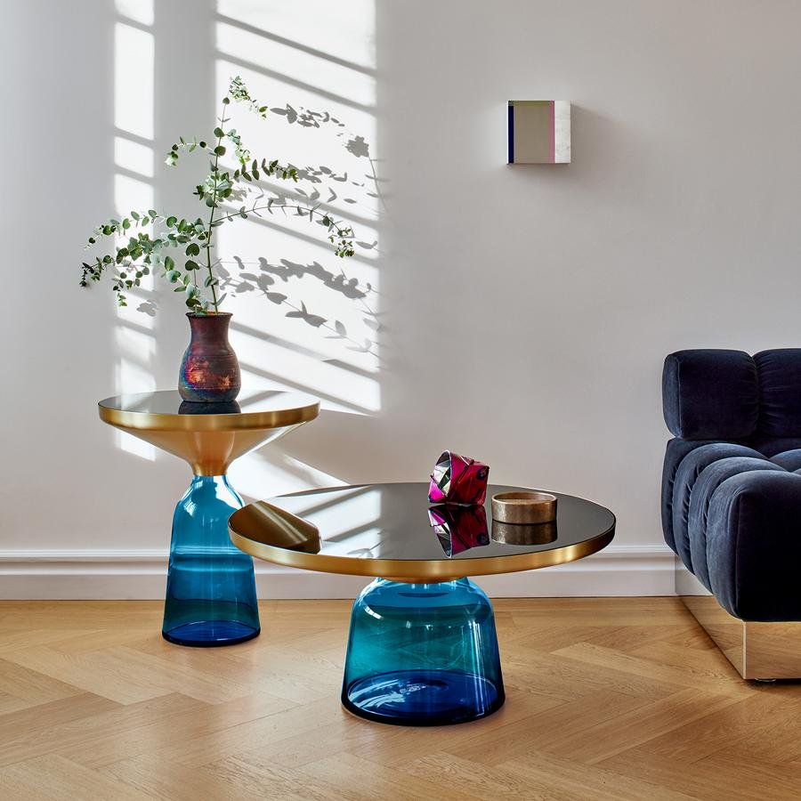 【高級家具】ベル コーヒーテーブル　BELL COFFEE TABLE Bell Coffee Table, Brass with clear varnish, Sapphire blue