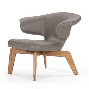 Munich Lounge Chair Classic Leather grey|Walnut
