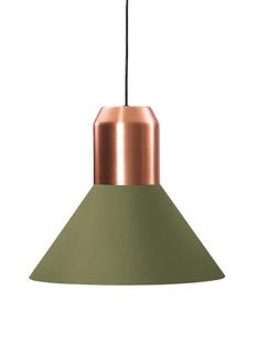 Bell Light Copper|Green fabric, H 22 x ø 45 cm