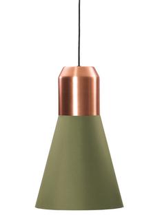 Bell Light Copper|Green fabric, H 35 x ø 32 cm