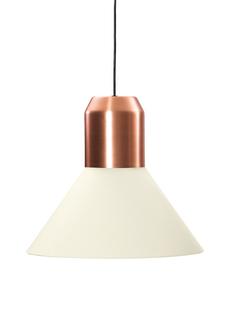 Bell Light Copper|White fabric, H 22 x ø 45 cm