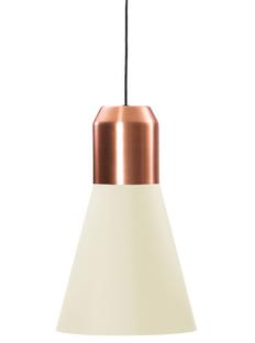 Bell Light Copper|White fabric, H 35 x ø 32 cm