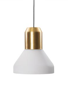 Bell Light Brass|White opaline glass, H 23 x ø 35 cm