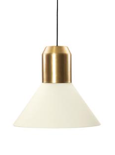 Bell Light Brass|White fabric, H 22 x ø 45 cm