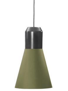 Bell Light Grey lacquered metal|Green fabric, H 35 x ø 32 cm