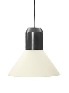 Bell Light Grey lacquered metal|White fabric, H 22 x ø 45 cm