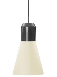 Bell Light Grey lacquered metal|White fabric, H 35 x ø 32 cm