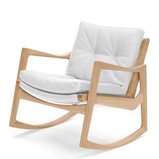 Euvira Rocking Chair Soft Oak|Classic leather white